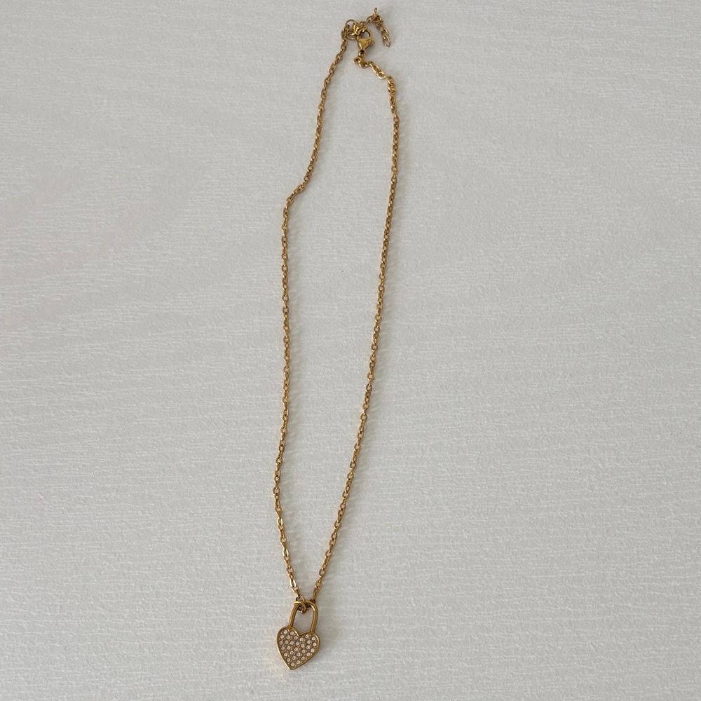 Gold Heart Charm Necklace